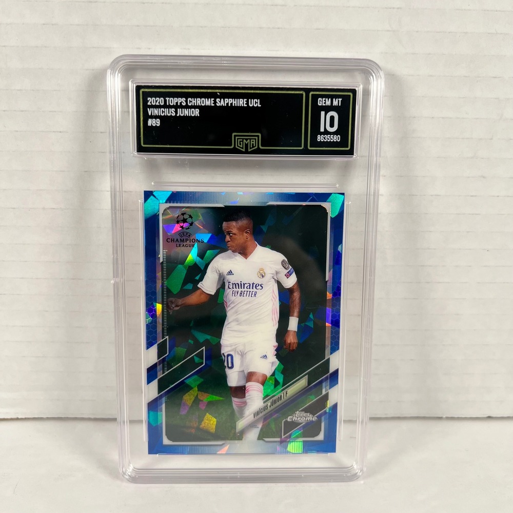 2020 Topps Chrome Sapphire UCL Vinicius Junior #89 GMA 10 Gem Mt Real Madrid